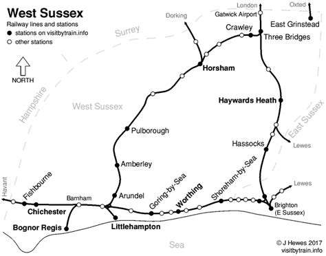 West Sussex | Visit by Train, a station by station guide to UK tourist attractions