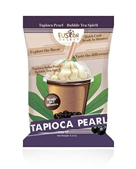 Fusion Select Tapioca Pearl Black Sugar Flavor Quick Cook Tapioca Diy Boba Ready In 5