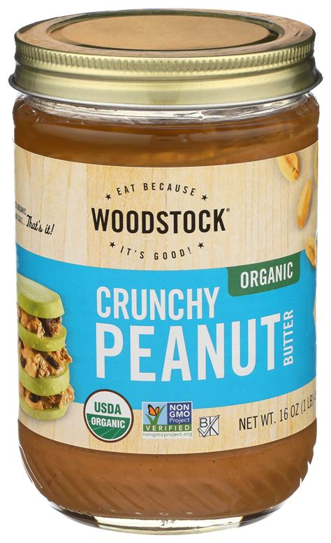 Woodstock Farms Organic Crunchy Peanut Butter 16 Ounce 12 Per Case