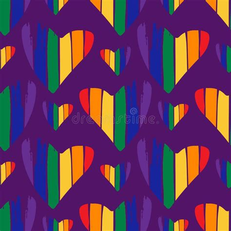 Gay Hearts Pattern Stock Vector Illustration Of Community