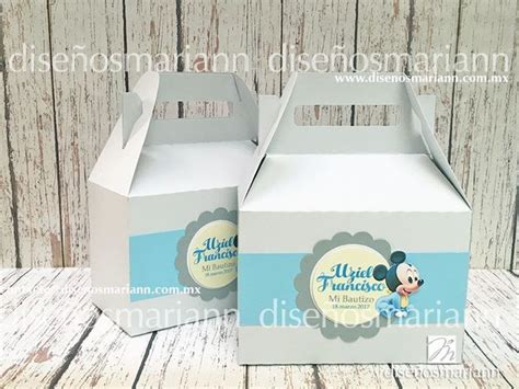 Caja Tipo Lonchera Dulcero Personalizado Cumple Mickey Baby Bolsas