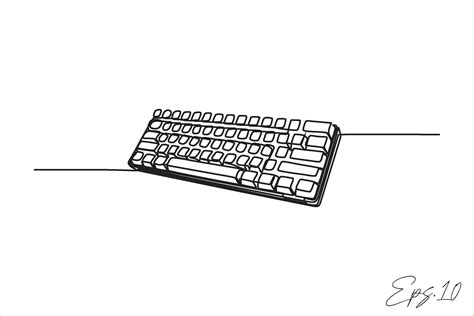 Continuous Line Art Drawing Of Computer Keyboard 29178452 Vector Art At