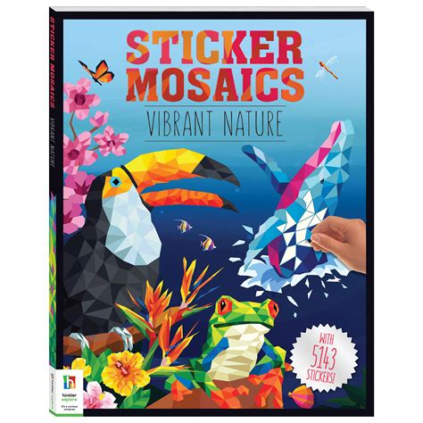 Kaleidoscope Sticker Mosaics Vibrant Nature Colouring Adult Hinkler