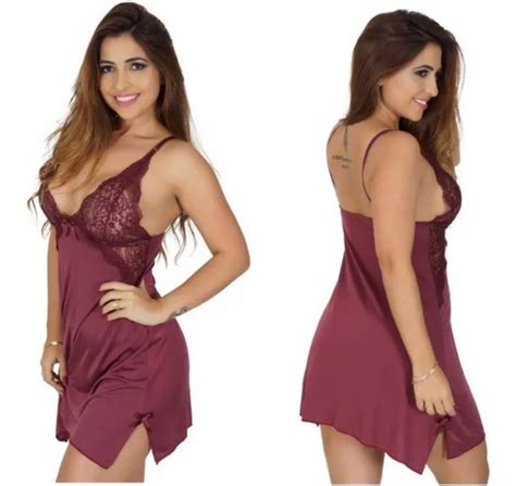 7 Camisola Sexy Renda Decotada Sensual Atacado Lingerie Mercado Livre