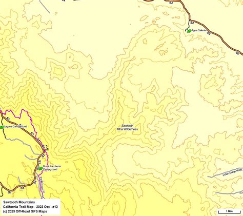 Sawtooth Mountains Wilderness - California Trail Map