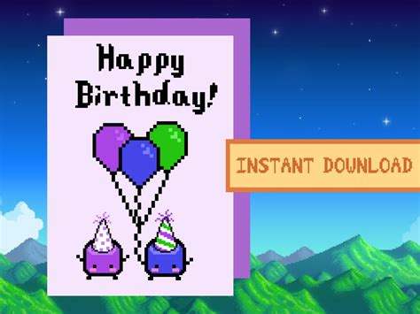 Stardew Valley Junimo Birthday Card, Digital Download, Printable, SDV ...