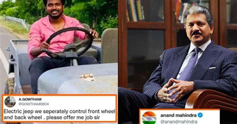 Man Who Made Electric Jeep At Home Asks Anand Mahindra For Job Heres