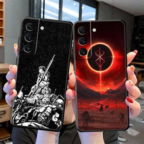 Guts Berserk Anime Preto Macio Silicone TPU Estojo Para Celular Samsung