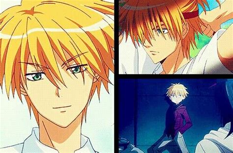 Two Pictures Of An Anime Character One With Blonde Hair And The Other