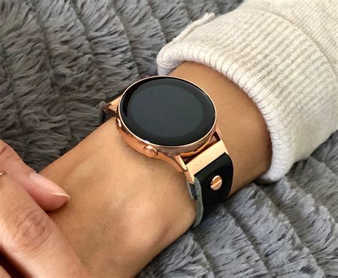 Black Leather Rose Gold Samsung Galaxy Active Band Rose Gold Galaxy