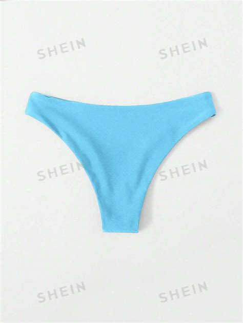 Shein Swim Calcinha De Bikini Simples E Lisa Para O Ver O Shein Brasil