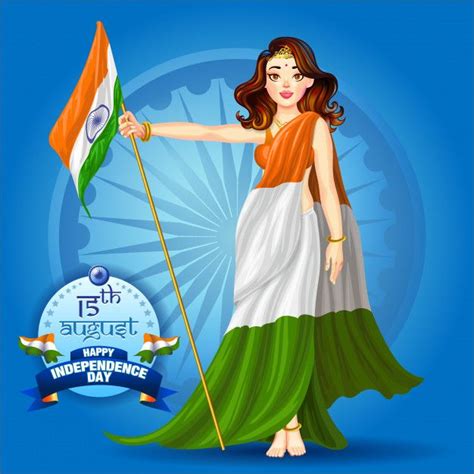 Girl Holding Indian Flag Poster Indian Flag Happy Independence Day