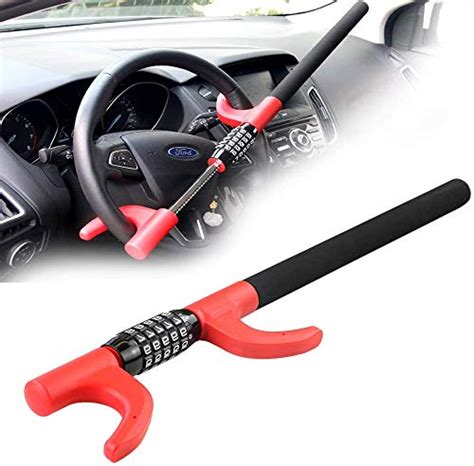 Heavy Duty Steering Wheel Lock Anti Theft Locks Vehicle Security Device Keyless Car Lock 5