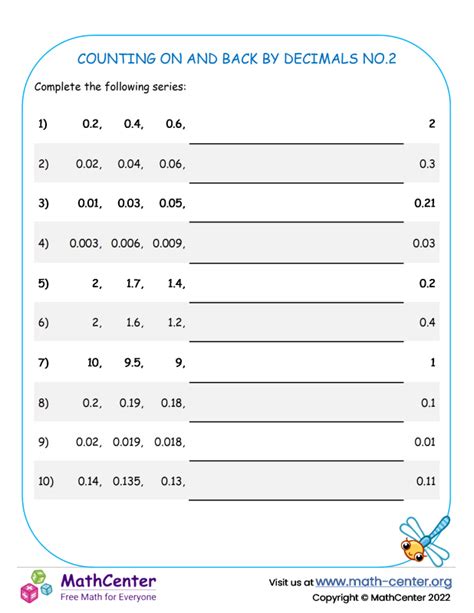 Fourth Grade Worksheets Number Sequences And Patterns Math Center