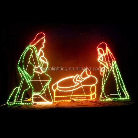 Outdoor Christmas Nativity Set Lighted - Buy Jesus And Mary Rope Motif ...