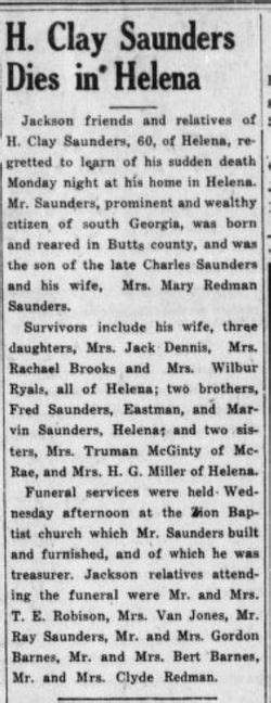 Henry Clay Saunders 1889 1949 Mémorial Find a Grave