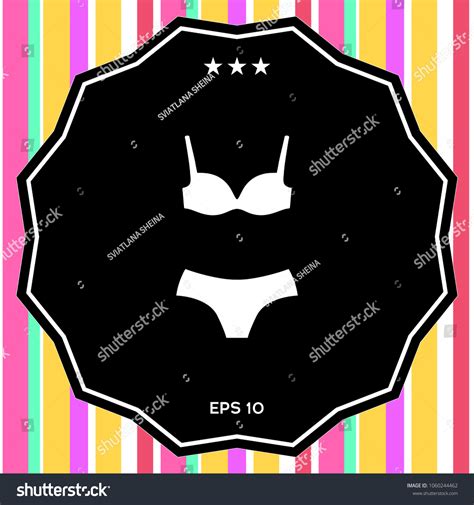 Set Lingerie Swimsuit Twopiece Bikini Silhouette Stock Vector Royalty Free
