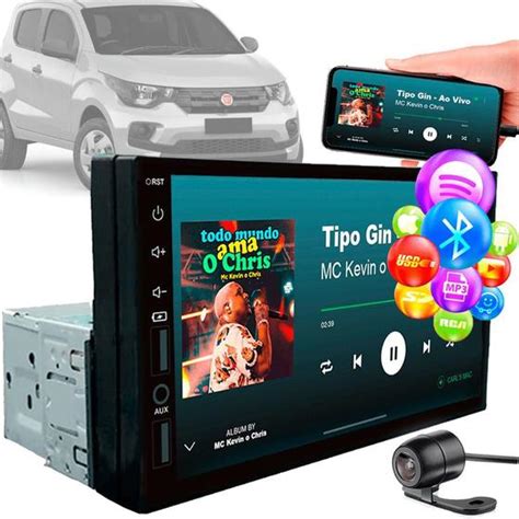 Central Multim Dia Usb Bt Mp Player Pol Din Fiat Mobi First