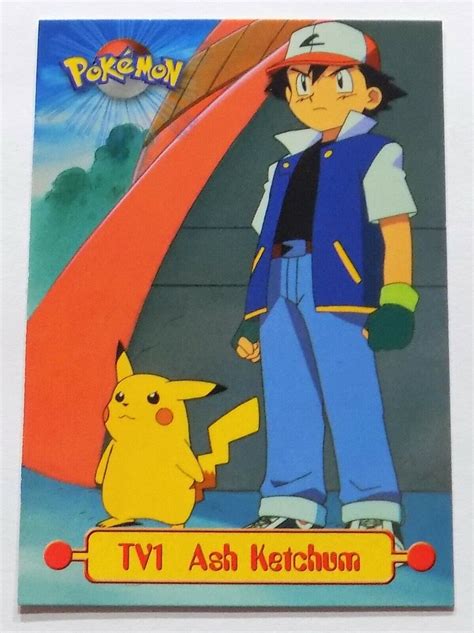 Pokemon Topps TV Animation Edition Ash Ketchum Card TV1 1999 NM Values