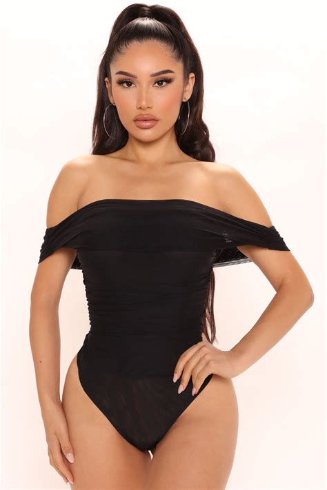 Ready And Ruched Mesh Bodysuit Black Fashion Nova Bodysuits