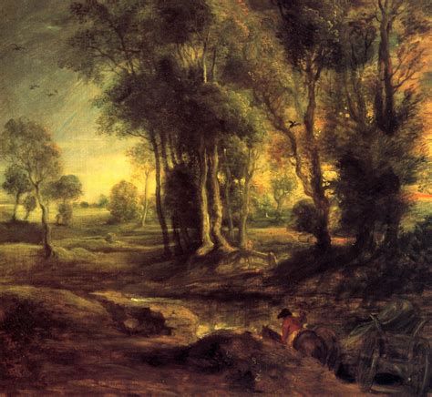 Peter Paul Rubens Landscape With A Wagon At Sunset Peter Paul