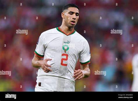 DOHA QATAR NOVEMBER 27 Achraf Hakimi Of Morocco Looks On During The