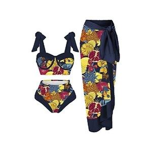 YOGALULU Bikini Triangolo Imbottito Costumi To Costume Incrociato Davanti Costume Volant Top