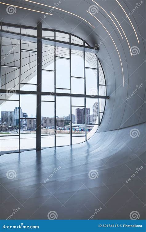 Baku De Julho Interior De Heydar Aliyev Center Museum Em Baku