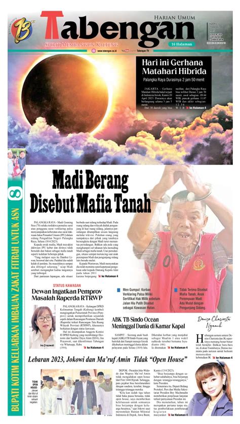 Koran Harian Umum Tabengan Edisi April