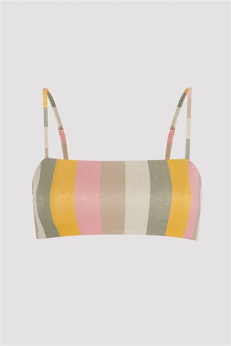 Çok Renkli Nature Straplez Bikini Üstü PLF LFDG IY MIX Çok Renkli Penti