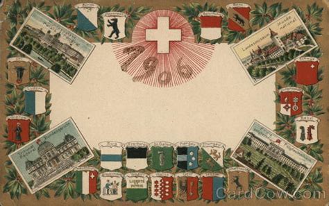 Coats of arms and views of the Swiss Cantons Switzerland