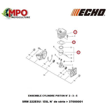 Cylindre Piston ECHO SRM 222ESU ESL ORIGINE 165 70