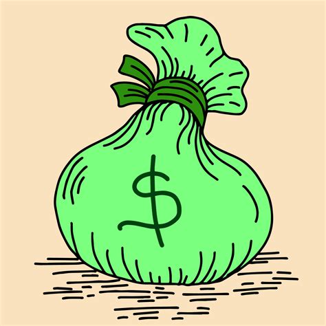 Print Design Hand Drawn Illustration Outline Money Bag 14636770 Vector