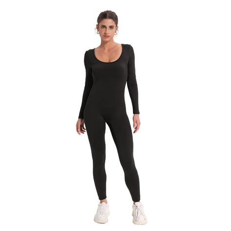 Go.G.G Fleece Thermal Super Stretch Jumpsuit,Long Sleeve Workout