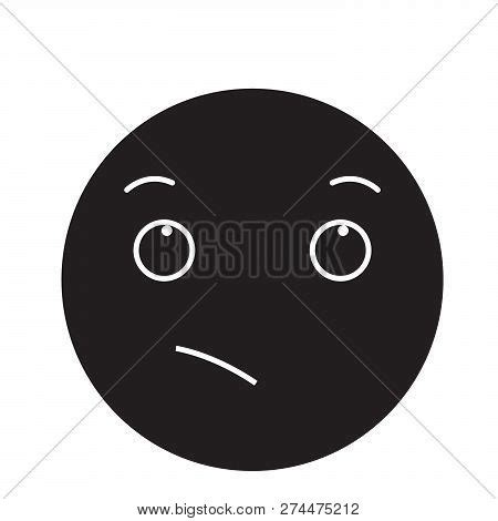 Wistful Emoji Black Vector Photo Free Trial Bigstock