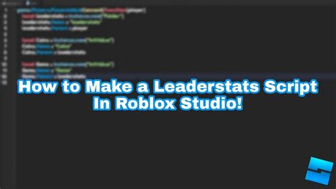 How To Make A Leaderstats Script In Roblox Studio YouTube