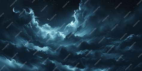 Premium Photo | Night Sky With Clouds and Stars