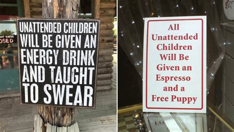 The Funniest “Unattended Children” Warning Signs