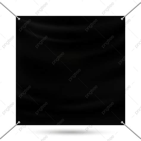 Black Mock Up Vinyl Banner Vector Illustration Light Banner Template