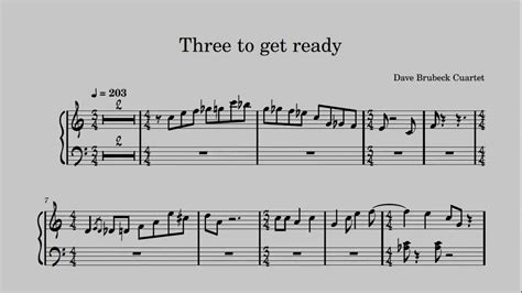 Dave Brubeck Three To Get Ready Piano Improvisation Transcription