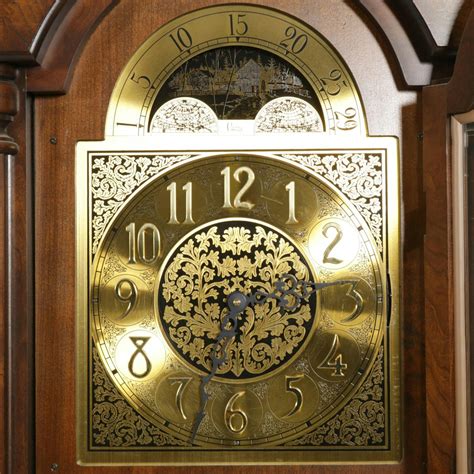 Colonial Of Zeeland Mahogany And Burl Wood Grandfather Clock Ebth