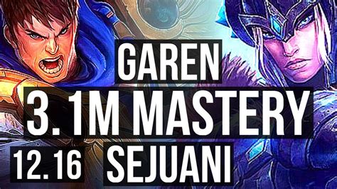 GAREN Vs SEJUANI TOP 3 1M Mastery Rank 5 Garen 1200 Games 8 2 7