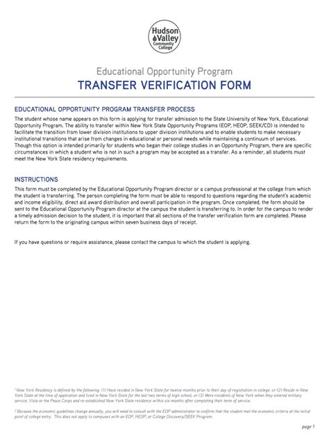 Fillable Online EOP Transfer Verification Form Fax Email Print PdfFiller