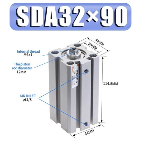 SDA Series Pneumatic Compact Air Accessories Cylinder Cylinder 32 Mm