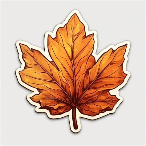 Premium AI Image A Sticker Of A Maple Leaf With The Word Autumn On It