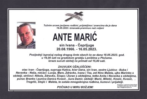 ANTE MARIĆ 1966 2023 Sokol Ploče