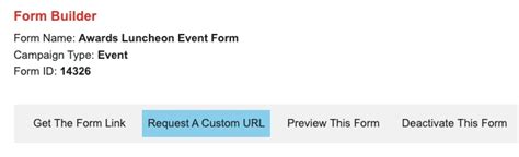 request a custom url link