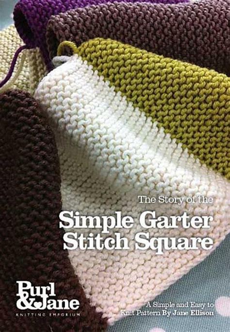 Simple Garter Stitch Square Knitting Pattern By Jane Ellison