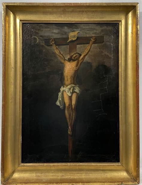 Jh Andachtsbild Jesus Am Kreuze Gem Lde Kaufen Auf Ricardo