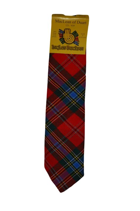 Mens Wool Tartan Tie Maclean Duart Modern Red House Of Henderson